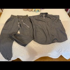 Graphite Zamora Joggers & Rafaela Mandarin Scrub Top